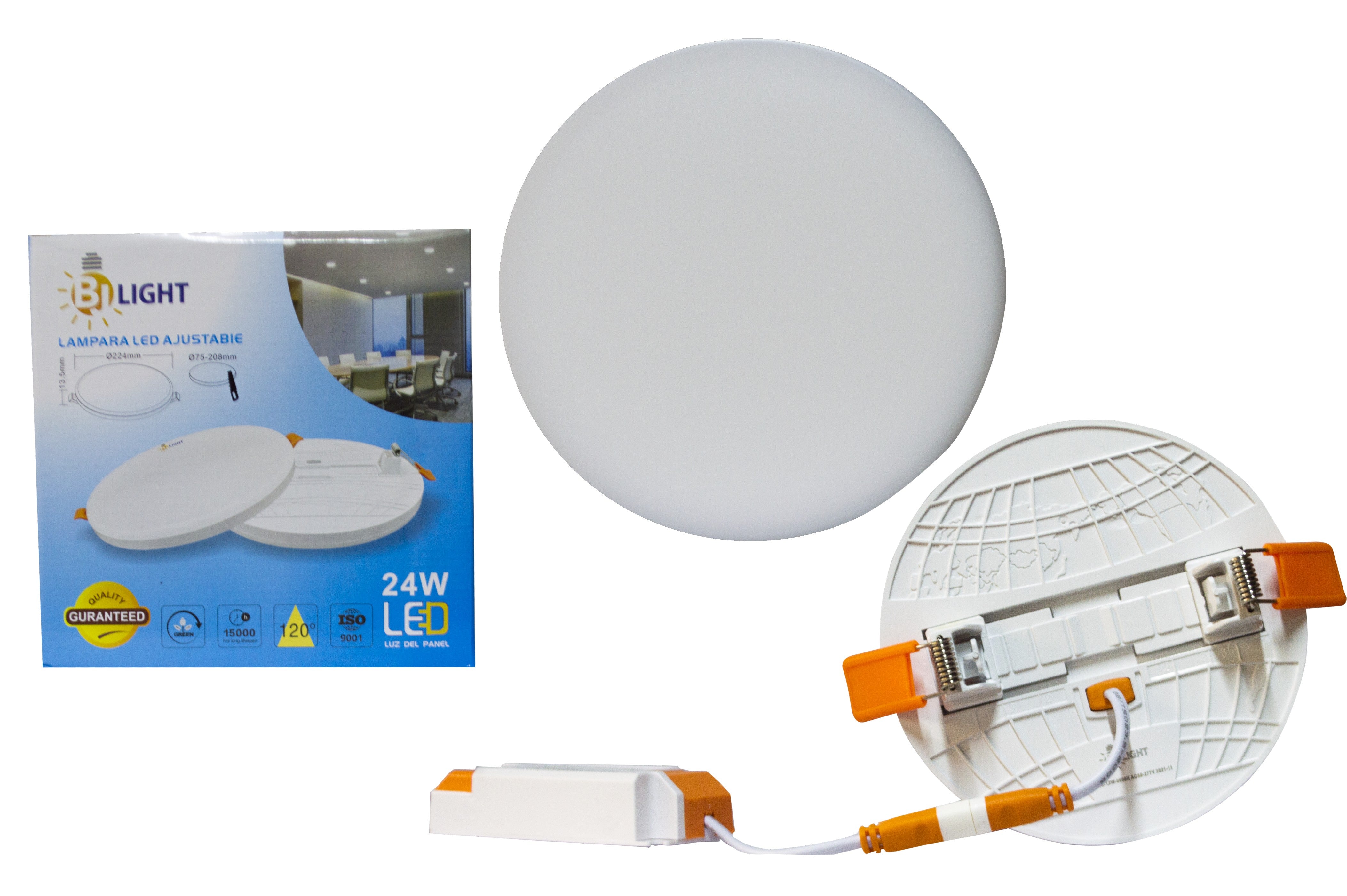 PANEL LED AJUSTABLE 24W LUZ BLANCA (6500K) EMPOTRAR