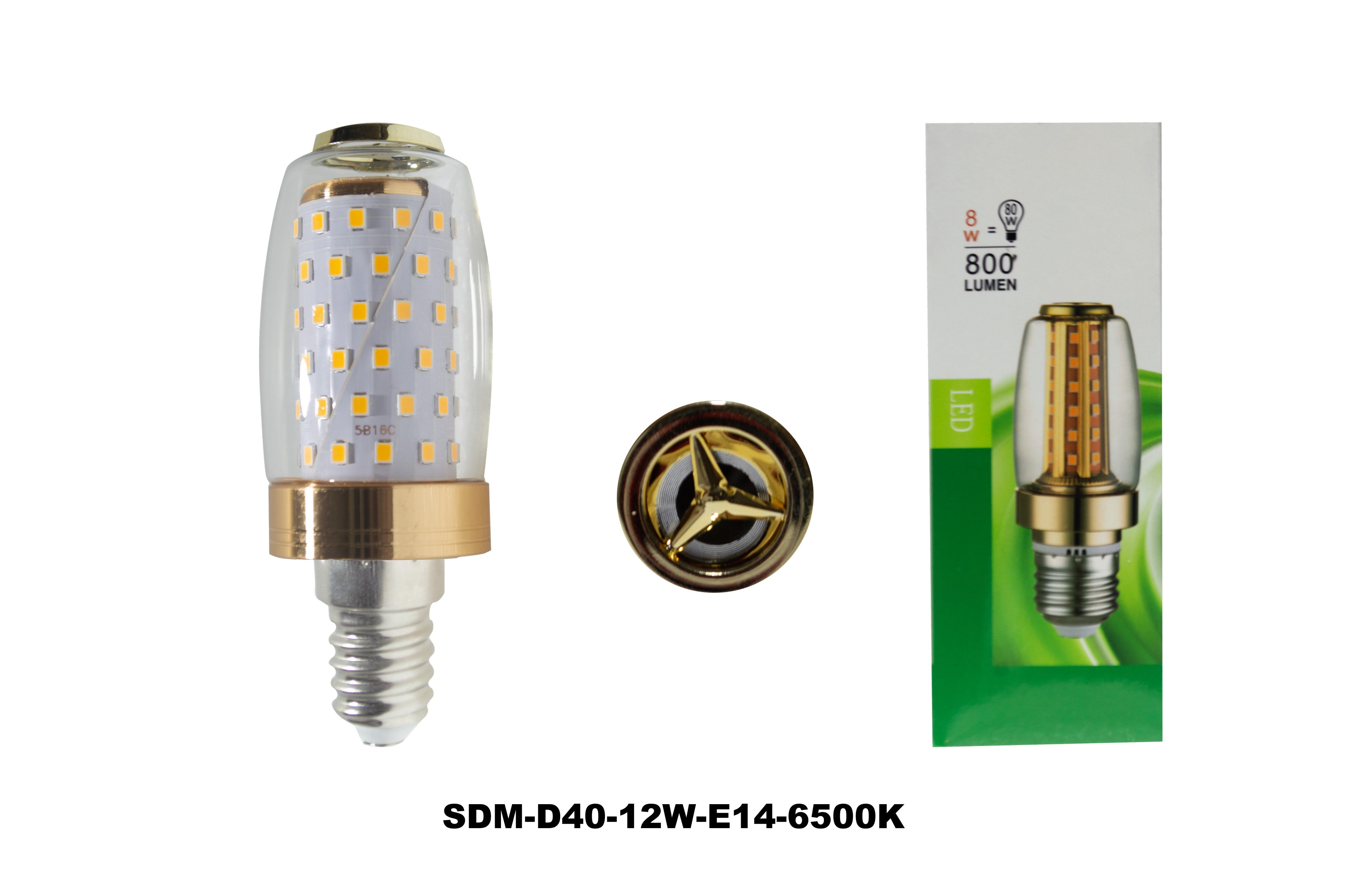 BOMBILLO LED 12W SMD E14 LUZ BLANCA (6500K)