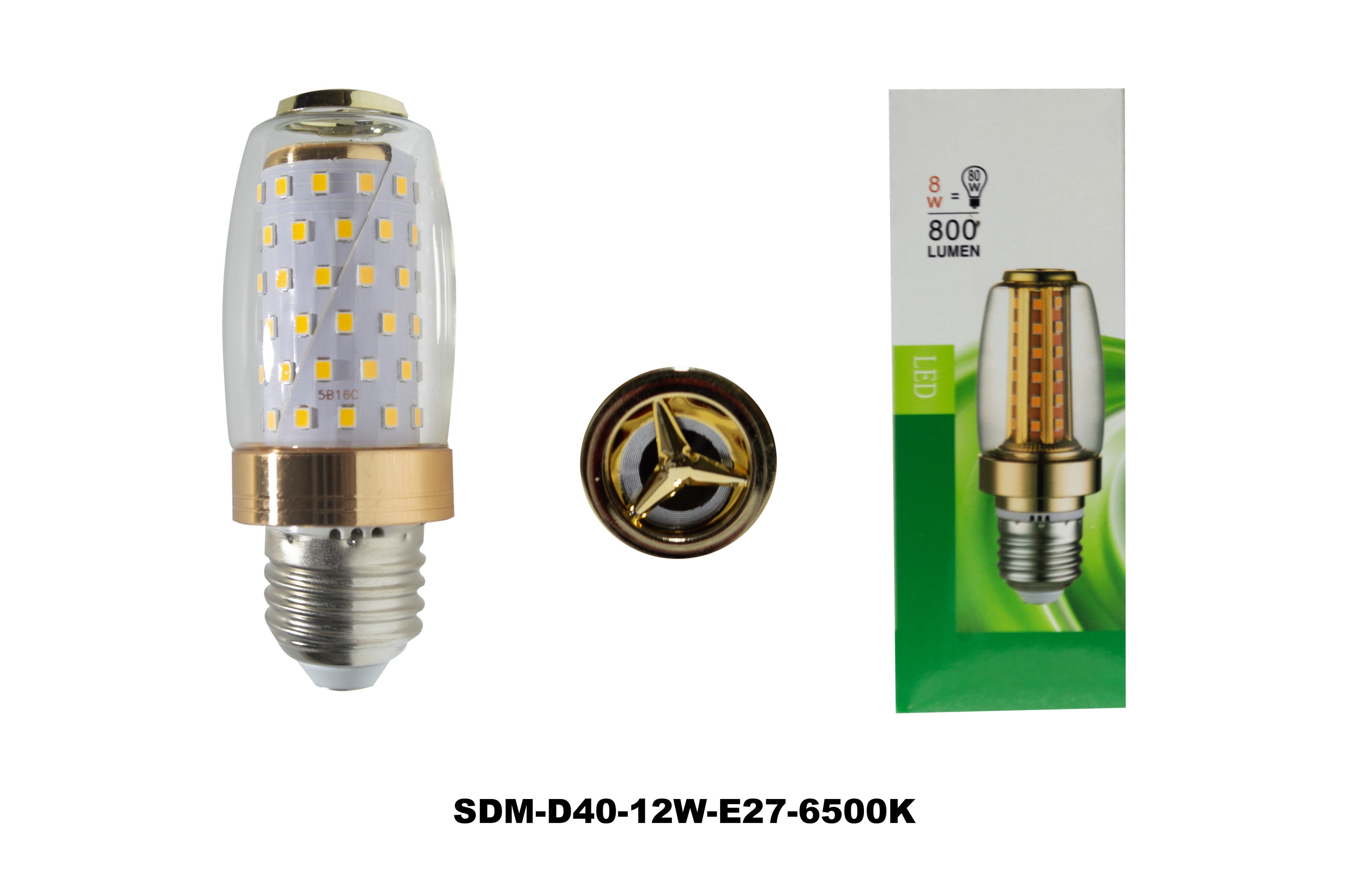 BOMBILLO LED 12W SMD E27 LUZ BLANCA (6500K) MODELO D40-12W-E27